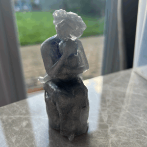 Handmade Resin Mother & Child Sculpture – Gentle, Grey-Toned & Full of Love